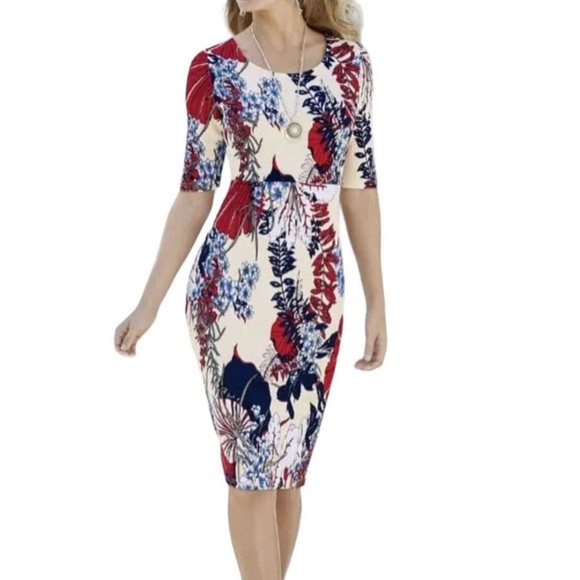 Monroe & Main Textured Knit Floral Plus Size Dress Size 2X - Picture 1 of 8